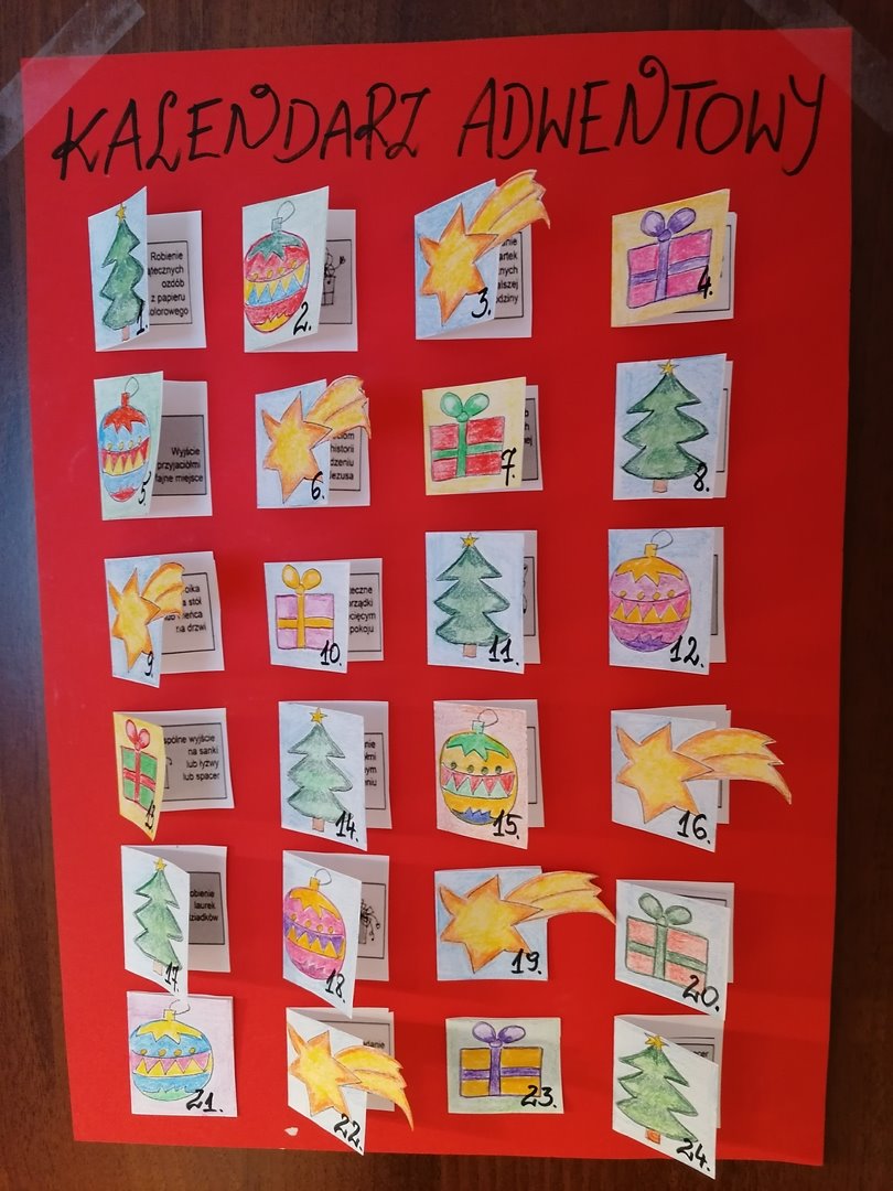 Kalendarze adwentowe uczniów KSN