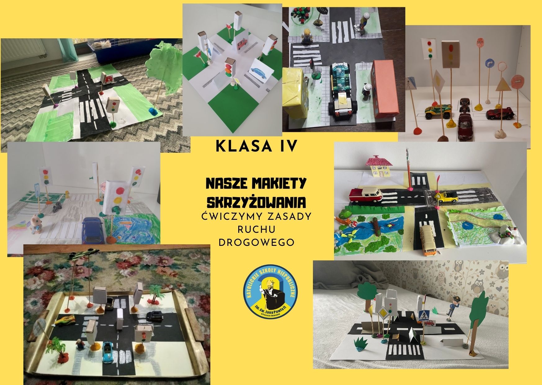 Makieta skrzyżowania do ćwiczenia zasad ruchu drogowego