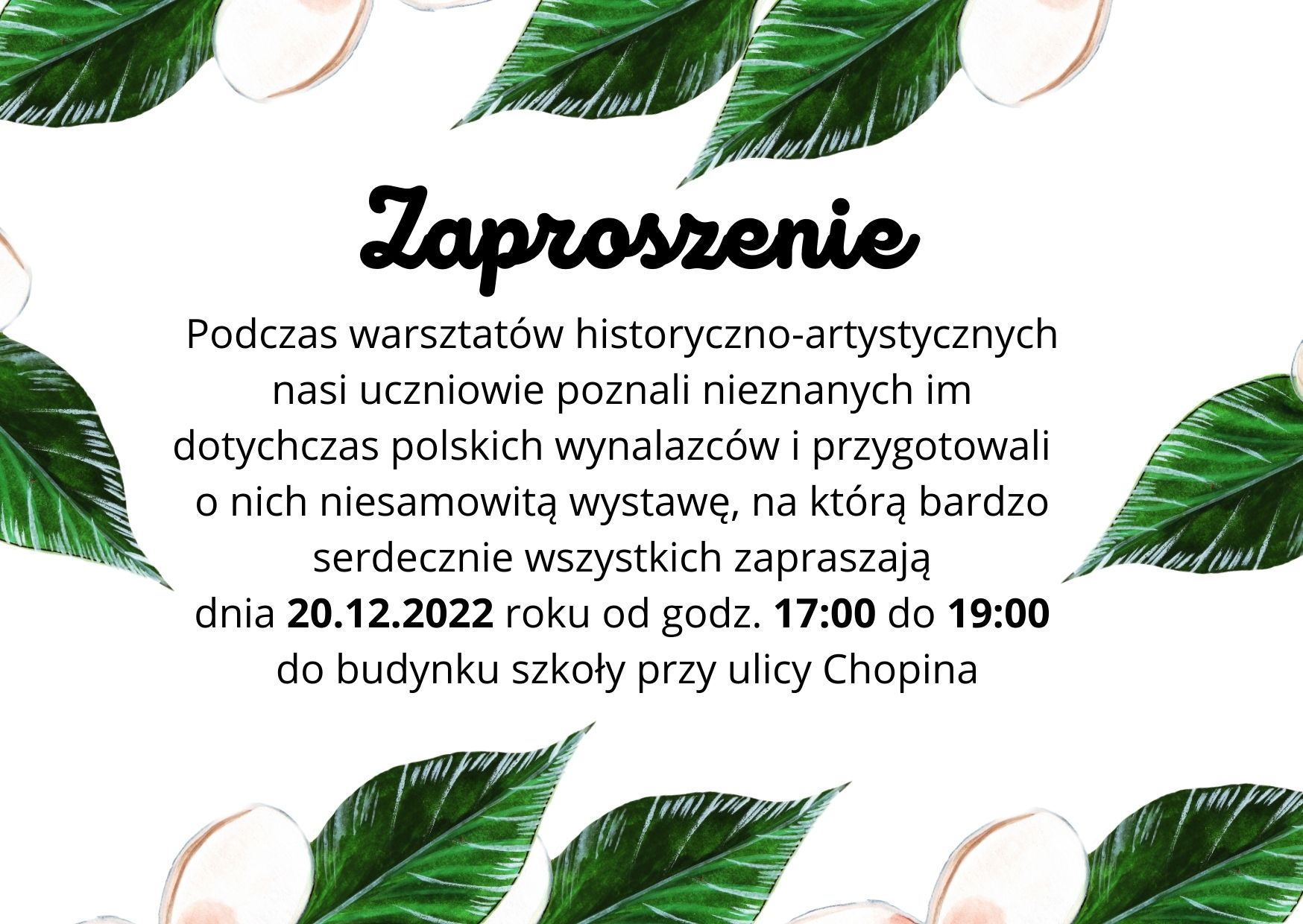 ZAPROSZENIE NA WYSTAWĘ
